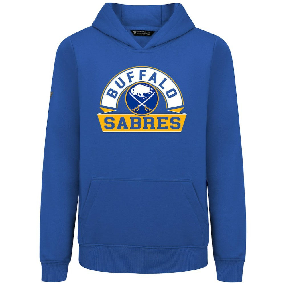 Buffalo Sabres Levelwear Youth Podium Banner Arch Pullover Hoodie - Royal Hoodies