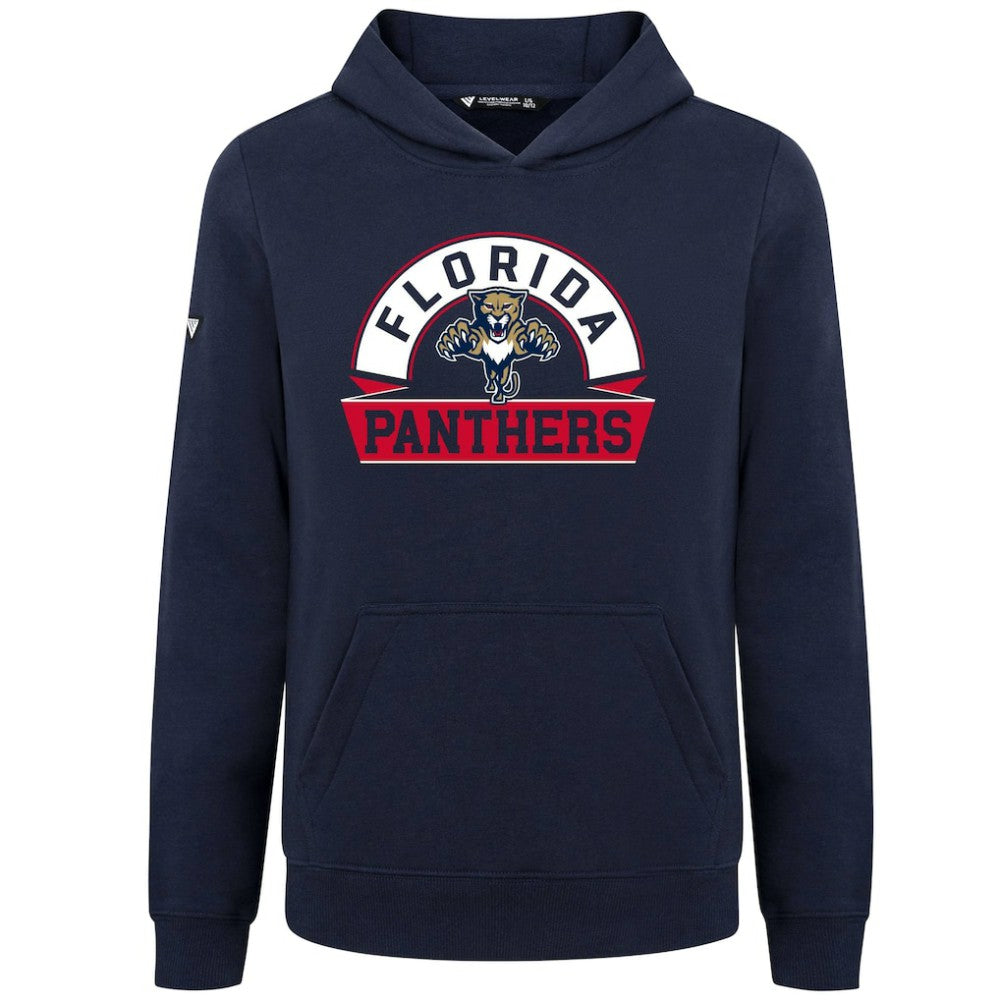 Florida Panthers Levelwear Youth Podium Banner Arch Pullover Hoodie - Navy Hoodies