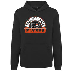 Philadelphia Flyers Levelwear Youth Podium Banner Arch Pullover Hoodie - Black Hoodies