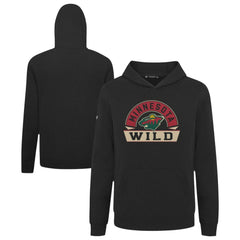 Minnesota Wild Levelwear Youth Podium Banner Arch Pullover Hoodie - Black Hoodies
