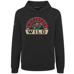 Minnesota Wild Levelwear Youth Podium Banner Arch Pullover Hoodie - Black Hoodies