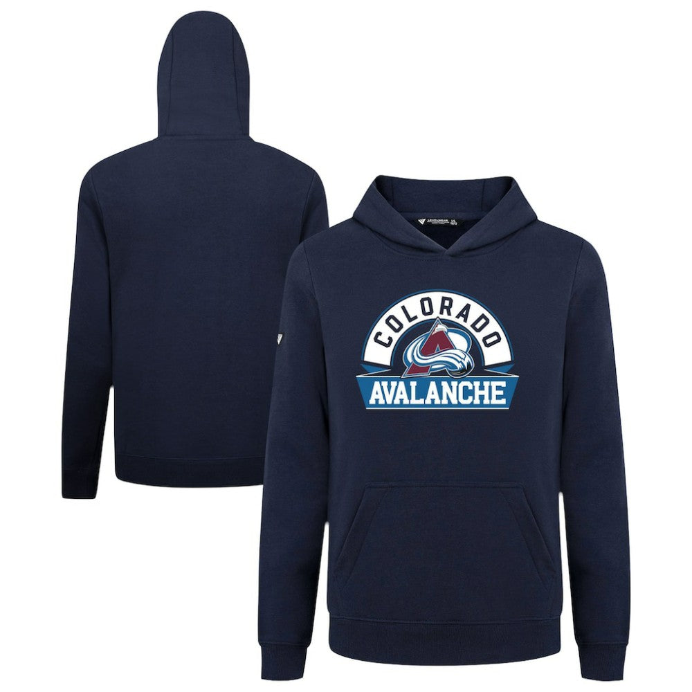 Colorado Avalanche Levelwear Youth Podium Banner Arch Pullover Hoodie - Navy Hoodies