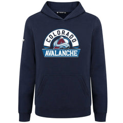 Colorado Avalanche Levelwear Youth Podium Banner Arch Pullover Hoodie - Navy Hoodies