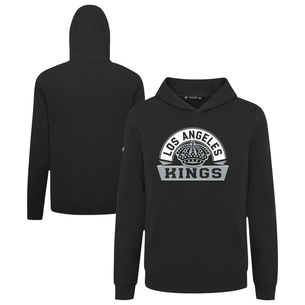 Los Angeles Kings Levelwear Youth Podium Banner Arch Pullover Hoodie - Black Hoodies