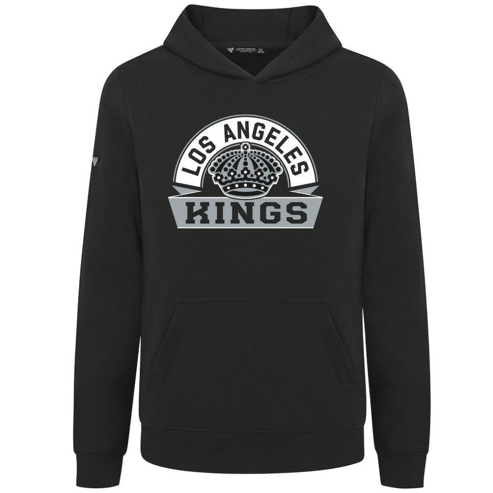 Los Angeles Kings Levelwear Youth Podium Banner Arch Pullover Hoodie - Black Hoodies