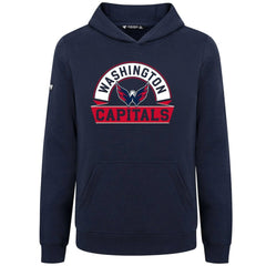 Washington Capitals Levelwear Youth Podium Banner Arch Pullover Hoodie - Navy Hoodies
