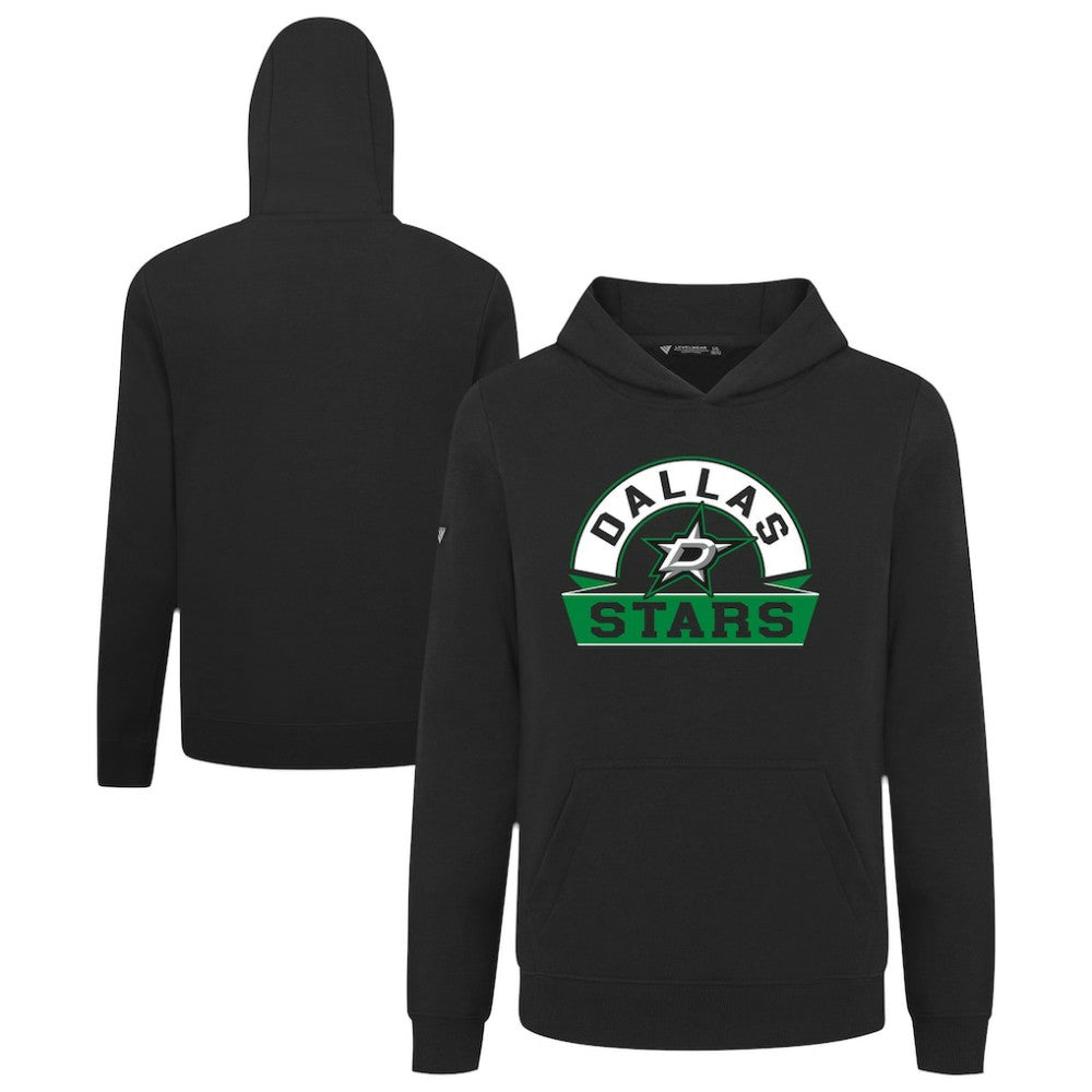 Dallas Stars Levelwear Youth Podium Banner Arch Pullover Hoodie - Black Hoodies