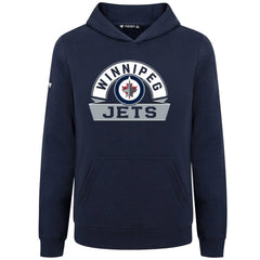 Winnipeg Jets Levelwear Youth Podium Banner Arch Pullover Hoodie - Navy Hoodies