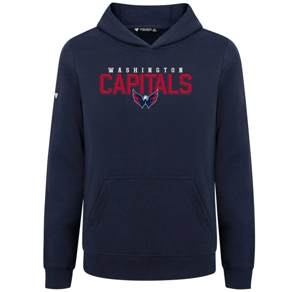 Washington Capitals Levelwear Youth Podium Carve Pullover Hoodie - Navy Hoodies