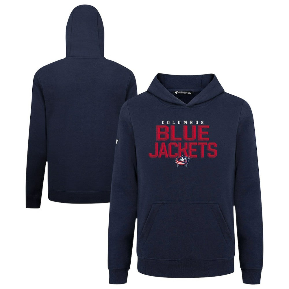 Columbus Blue Jackets Levelwear Youth Podium Carve Pullover Hoodie - Navy Hoodies