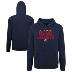 Columbus Blue Jackets Levelwear Youth Podium Carve Pullover Hoodie - Navy Hoodies