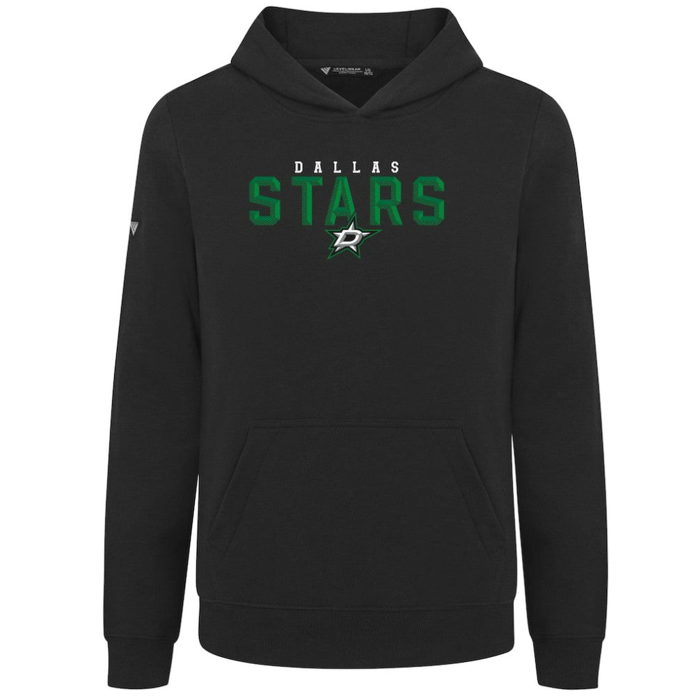 Dallas Stars Levelwear Youth Podium Carve Pullover Hoodie - Black Hoodies