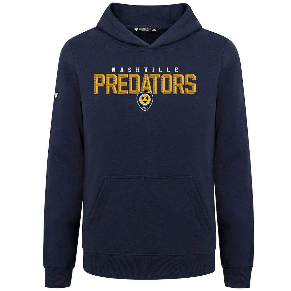 Nashville Predators Levelwear Youth Podium Carve Pullover Hoodie - Navy Hoodies