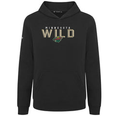 Minnesota Wild Levelwear Youth Podium Carve Pullover Hoodie - Black Hoodies