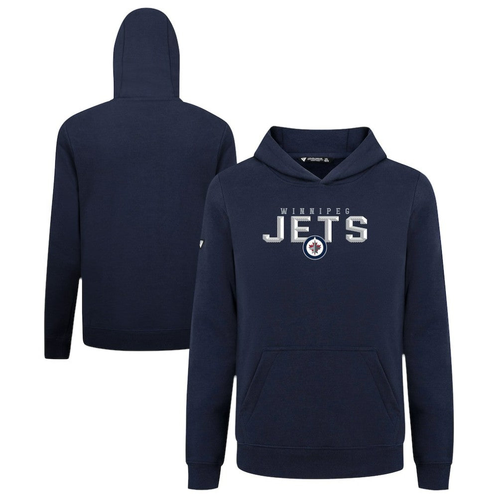 Winnipeg Jets Levelwear Youth Podium Carve Pullover Hoodie - Navy Hoodies