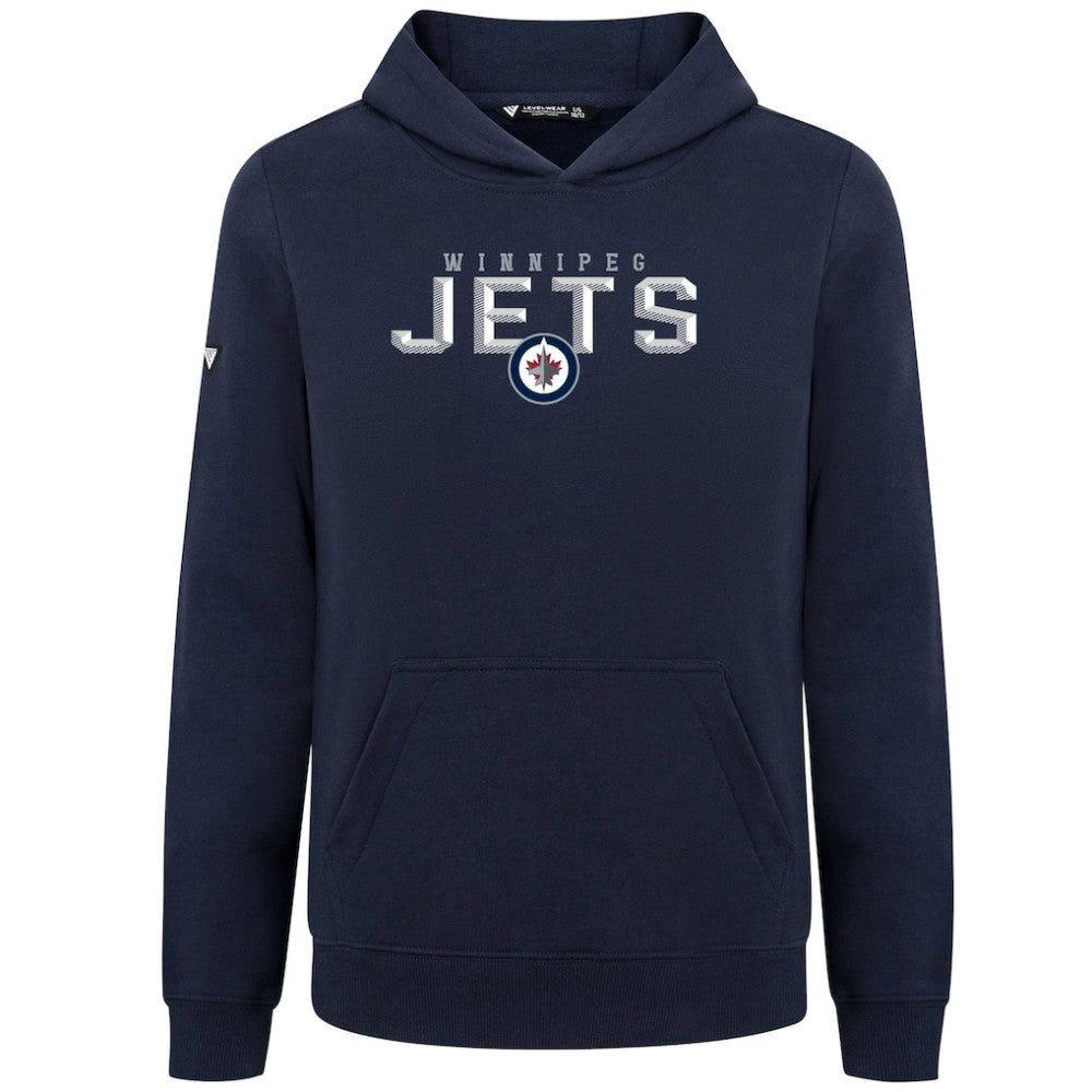 Winnipeg Jets Levelwear Youth Podium Carve Pullover Hoodie - Navy Hoodies
