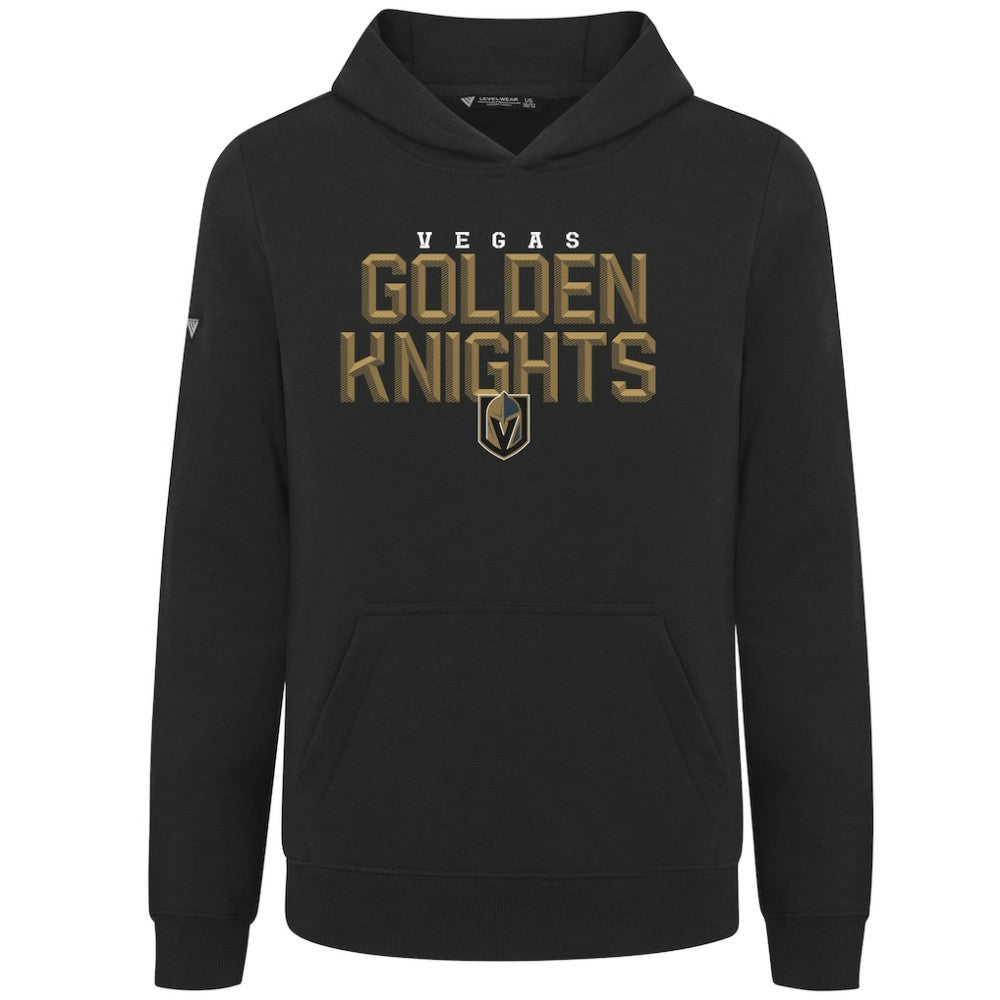 Vegas Golden Knights Levelwear Youth Podium Carve Pullover Hoodie - Black Hoodies