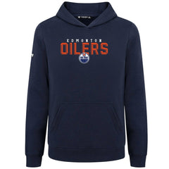 Edmonton Oilers Levelwear Youth Podium Carve Pullover Hoodie - Navy Hoodies