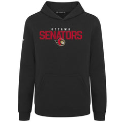 Ottawa Senators Levelwear Youth Podium Carve Pullover Hoodie - Black Hoodies