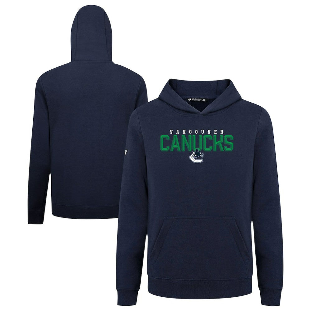 Vancouver Canucks Levelwear Youth Podium Carve Pullover Hoodie - Navy Hoodies