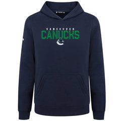 Vancouver Canucks Levelwear Youth Podium Carve Pullover Hoodie - Navy Hoodies