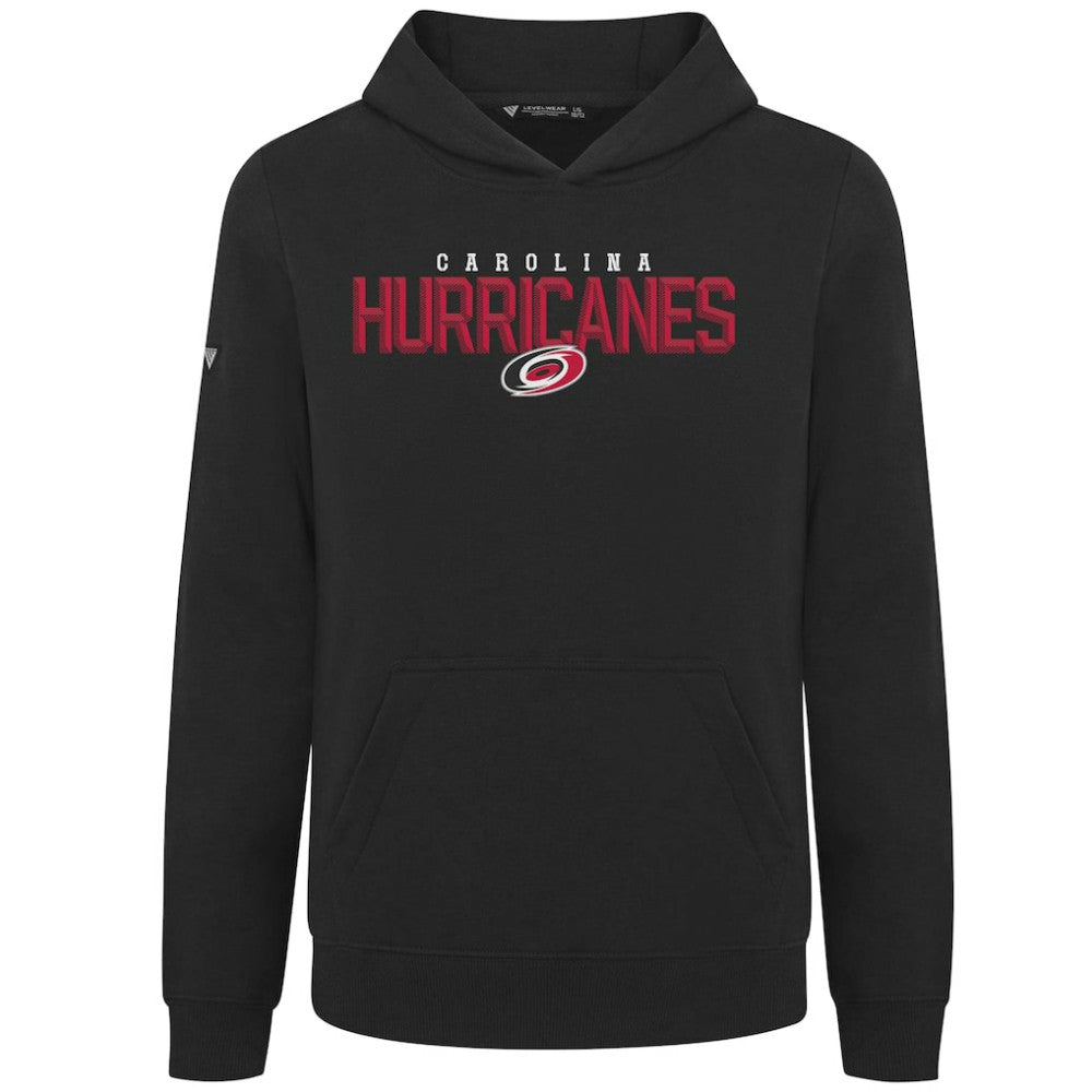 Carolina Hurricanes Levelwear Youth Podium Carve Pullover Hoodie - Black Hoodies