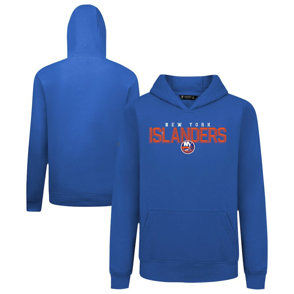 New York Islanders Levelwear Youth Podium Carve Pullover Hoodie - Royal Hoodies