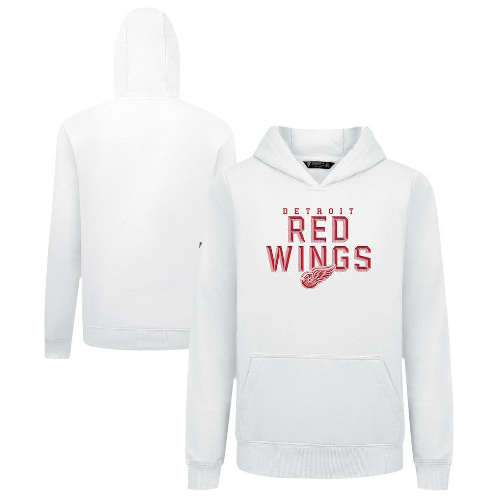 Detroit Red Wings Levelwear Youth Podium Carve Pullover Hoodie - White Hoodies