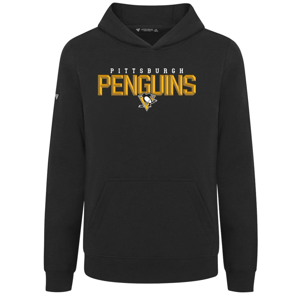 Pittsburgh Penguins Levelwear Youth Podium Carve Pullover Hoodie - Black Hoodies