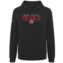 New Jersey Devils Levelwear Youth Podium Carve Pullover Hoodie - Black Jerseys