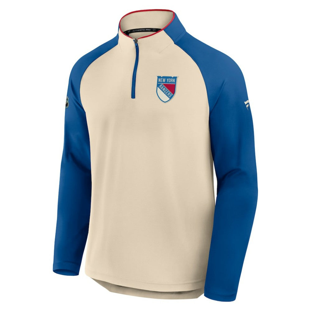 New York Rangers Fanatics 2026 NHL Winter Classic Authentic Pro Quarter-Zip - Natural