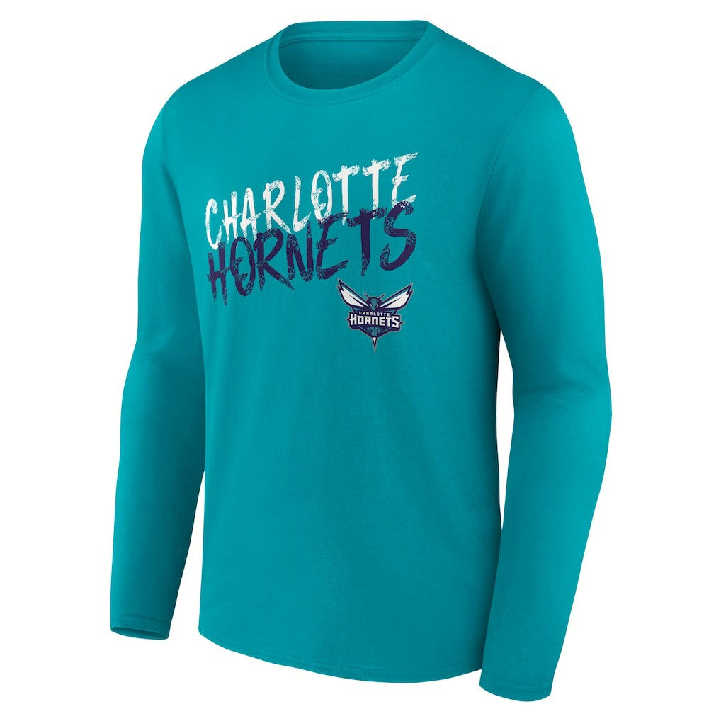 Charlotte Hornets Hustle Custom Long Sleeve T-Shirt - Teal shop