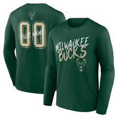Milwaukee Bucks Hustle Custom Long Sleeve T-Shirt - Hunter Green shop