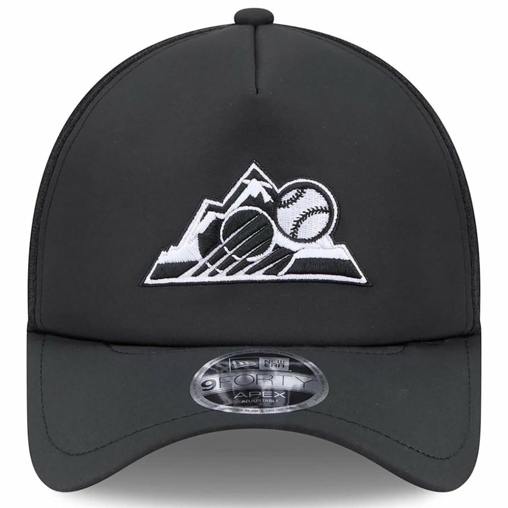 Colorado Rockies 2026 Batting Practice Alternate Apex 9FORTY Adjustable Hat Black