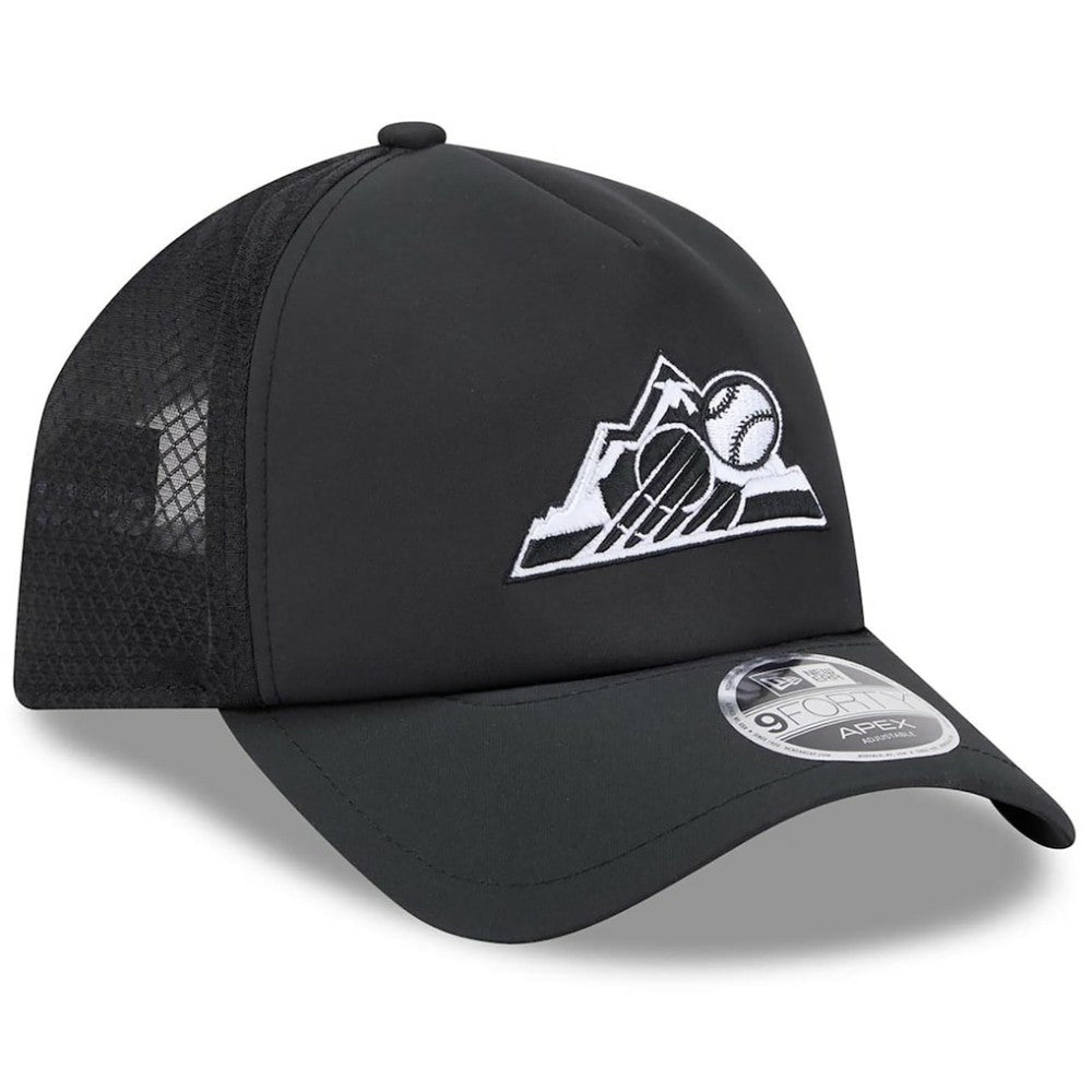 Colorado Rockies 2026 Batting Practice Alternate Apex 9FORTY Adjustable Hat Black