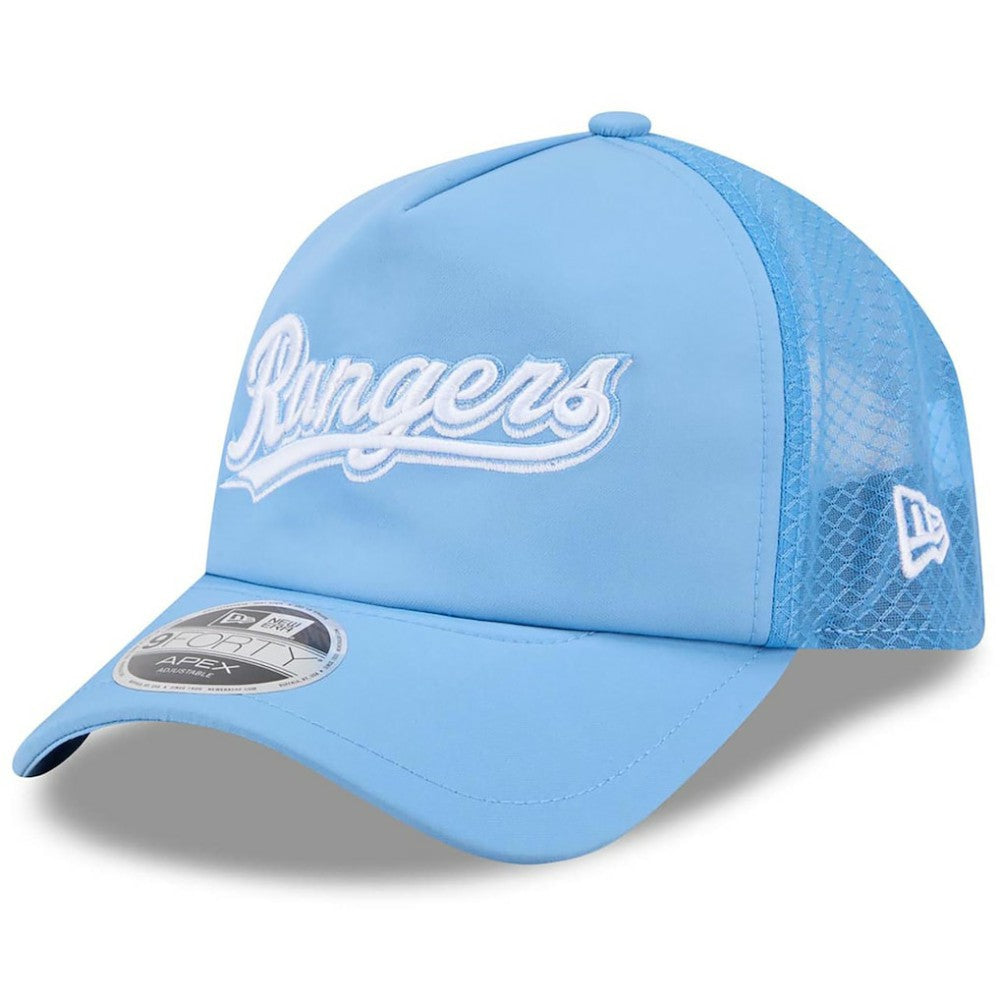 Texas Rangers 2026 Batting Practice Alternate Apex 9FORTY Adjustable Hat Light Blue
