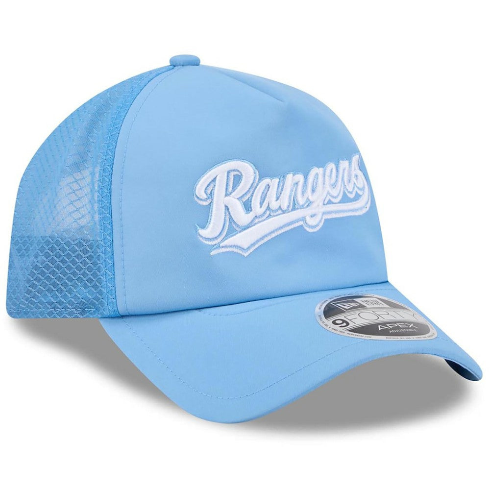 Texas Rangers 2026 Batting Practice Alternate Apex 9FORTY Adjustable Hat Light Blue