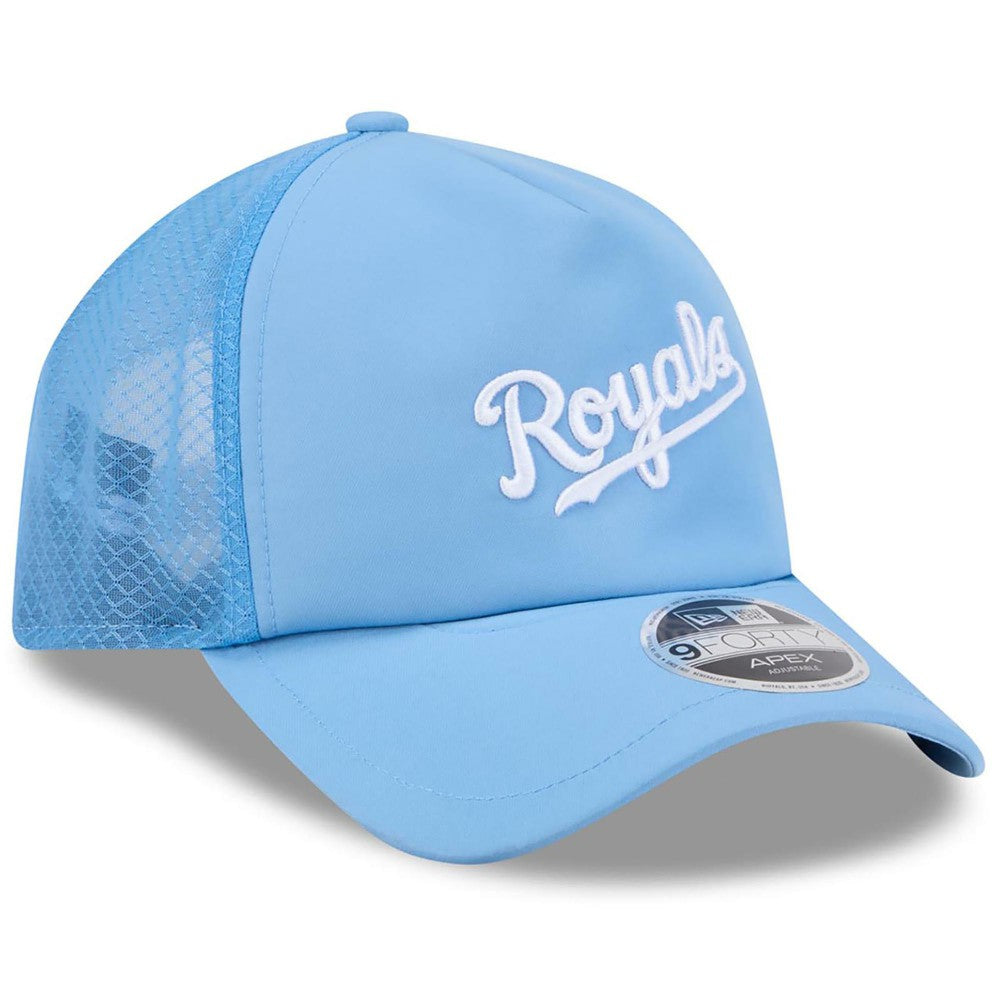 Kansas City Royals 2026 Batting Practice Alternate Apex 9FORTY Adjustable Hat Light Blue