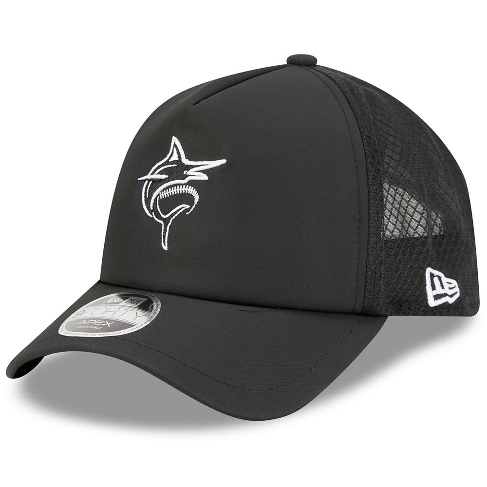Miami Marlins 2026 Batting Practice Alternate Apex 9FORTY Adjustable Hat Black