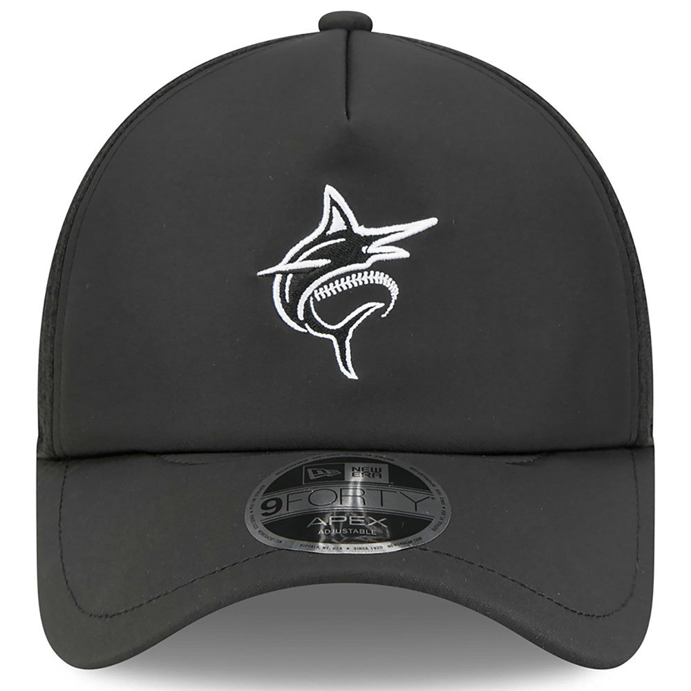 Miami Marlins 2026 Batting Practice Alternate Apex 9FORTY Adjustable Hat Black