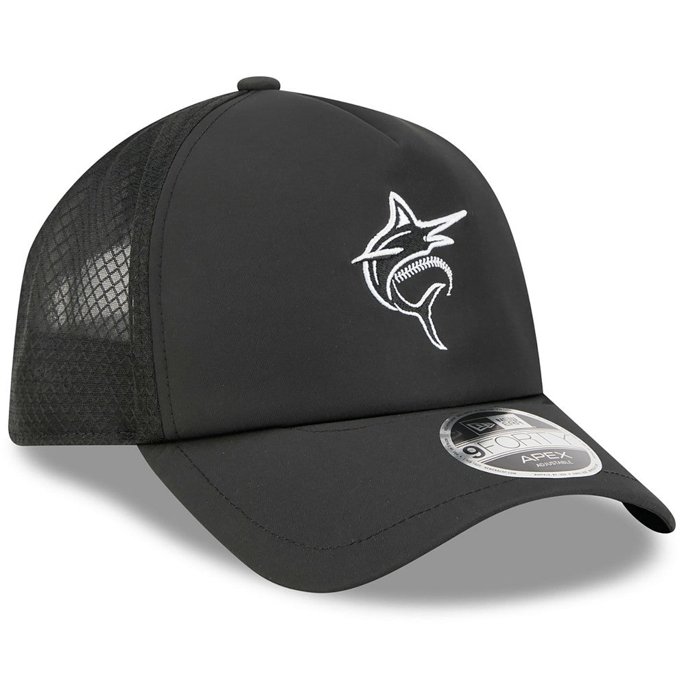 Miami Marlins 2026 Batting Practice Alternate Apex 9FORTY Adjustable Hat Black