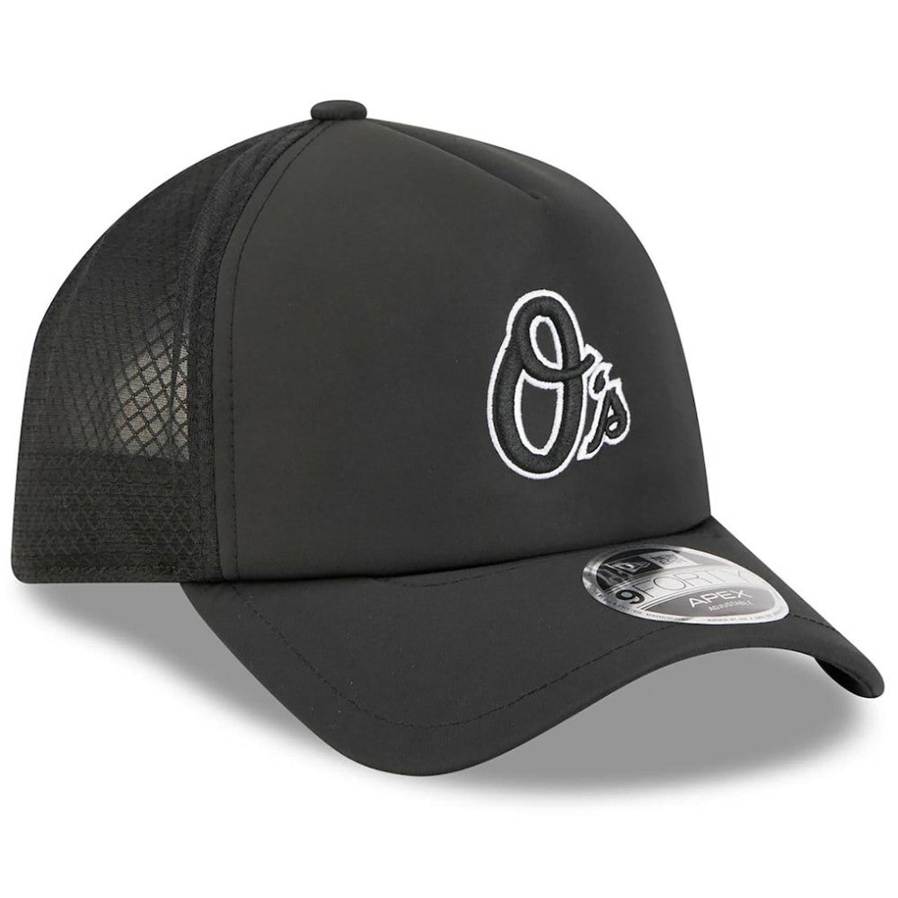 Baltimore Orioles 2026 Batting Practice Alternate Apex 9FORTY Adjustable Hat Black