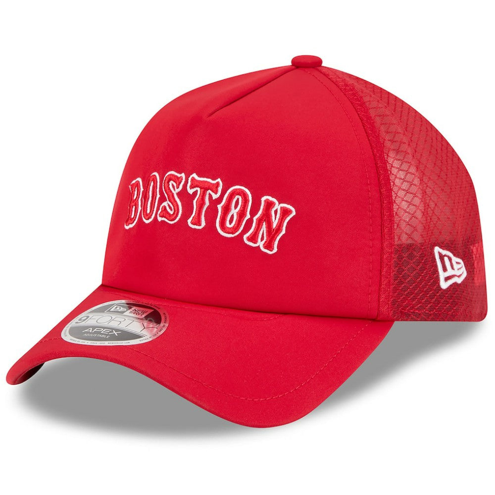 Boston Red Sox 2026 Batting Practice Alternate Apex 9FORTY Adjustable Hat Red