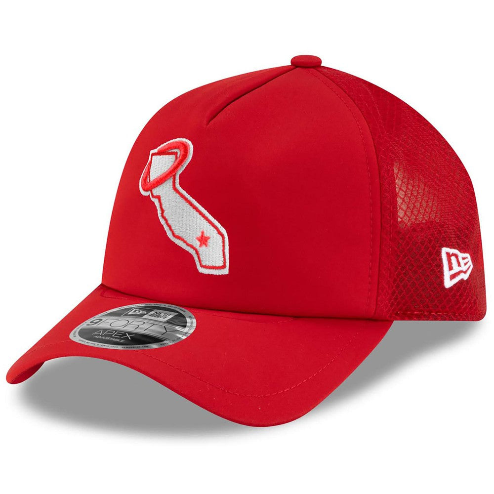 Los Angeles Angels 2026 Batting Practice Alternate Apex 9FORTY Adjustable Hat Red
