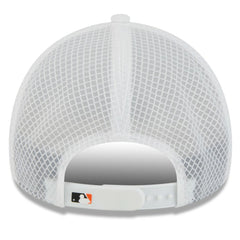 Baltimore Orioles 2026 Batting Practice Apex 9FORTY Adjustable Trucker Hat White