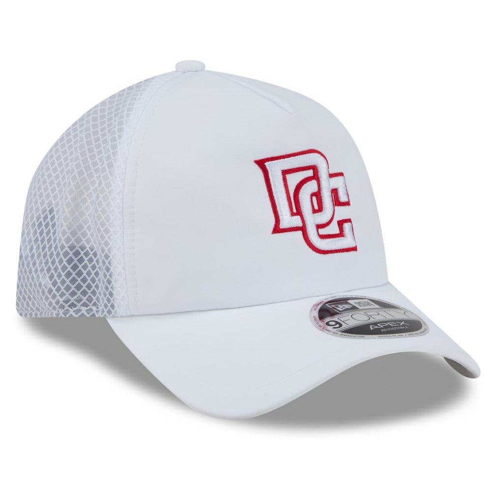 Washington Nationals 2026 Batting Practice Apex 9FORTY Adjustable Trucker Hat White