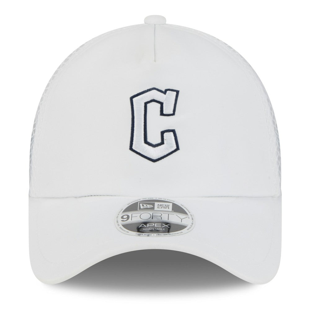 Cleveland Guardians 2026 Batting Practice Apex 9FORTY Adjustable Trucker Hat White