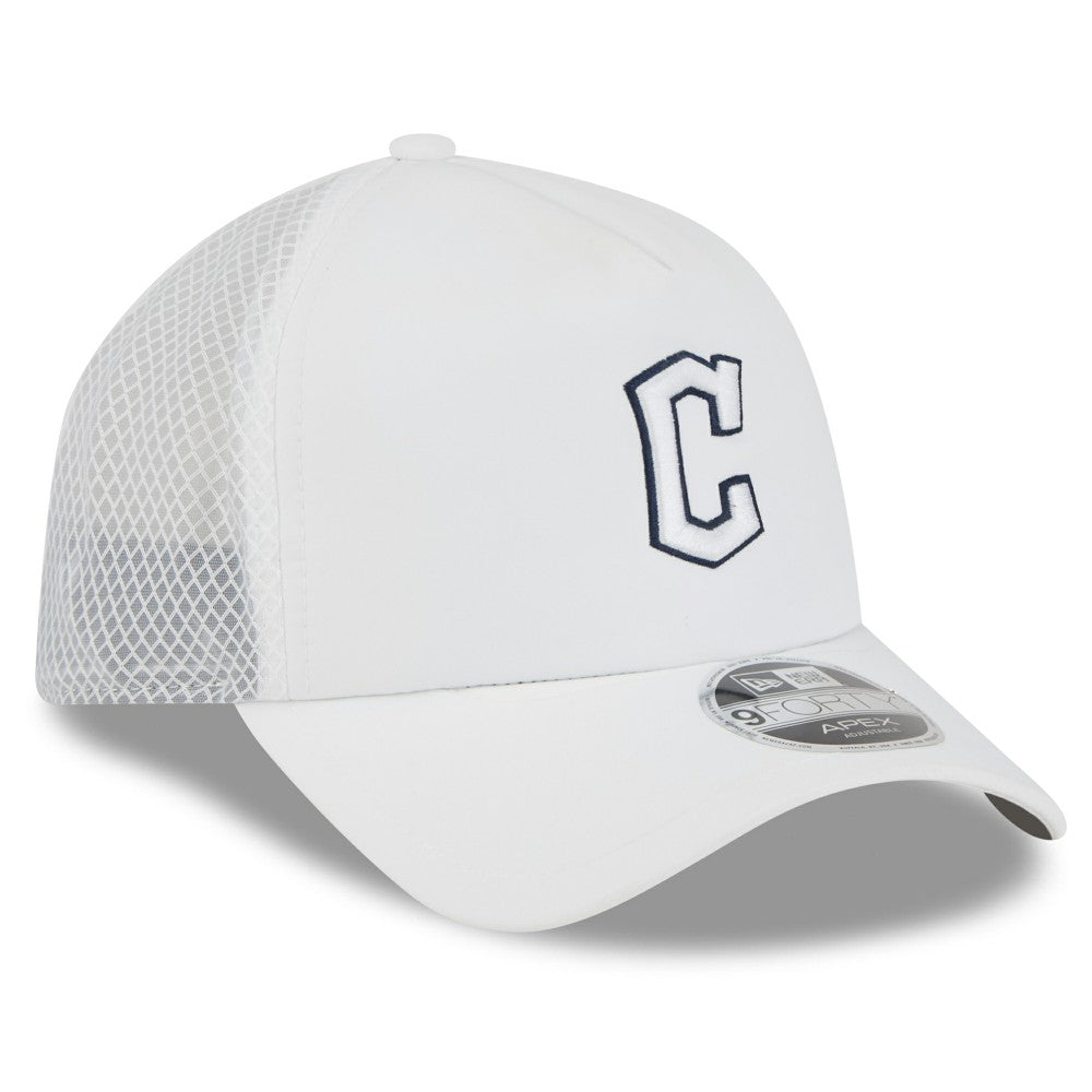 Cleveland Guardians 2026 Batting Practice Apex 9FORTY Adjustable Trucker Hat White