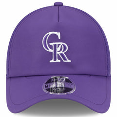 Colorado Rockies 2026 Batting Practice Apex 9FORTY Adjustable Trucker Hat Purple