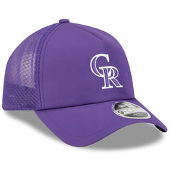 Colorado Rockies 2026 Batting Practice Apex 9FORTY Adjustable Trucker Hat Purple